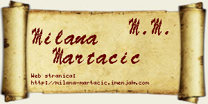 Milana Martačić vizit kartica